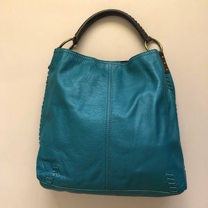 Lucky Brand Vintage Teal Leather Tote
